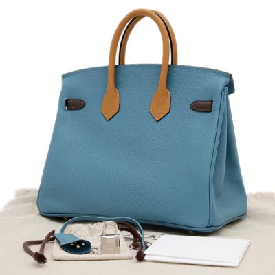 Pre-owned Hermes Blue Jean Epsom Leather Handbag ()