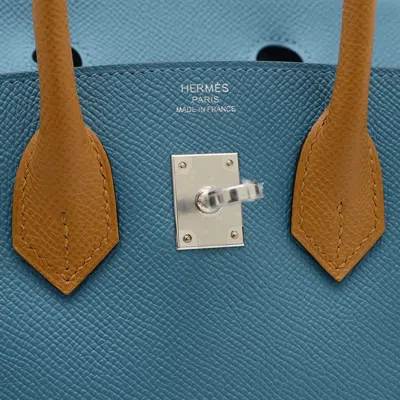 Pre-owned Hermes Blue Jean Epsom Leather Handbag ()
