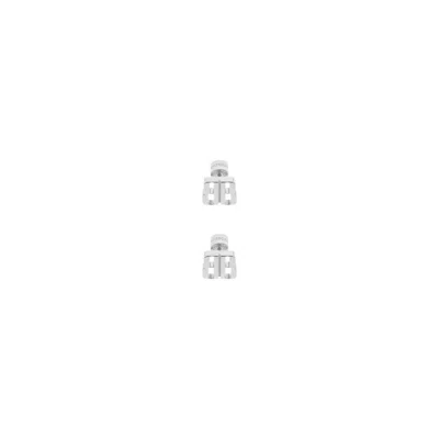 Balenciaga Nano Xs Silver Stud Earrings In Brown