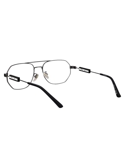 Balenciaga Grey Grey Transparent Metal Glasses In Brown