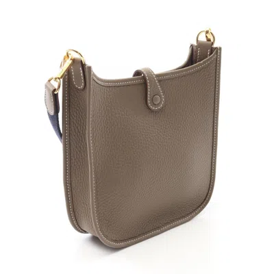 Pre-owned Hermes Evelyne Brown Taurillon Clemence Leather Shoulder Bag ()