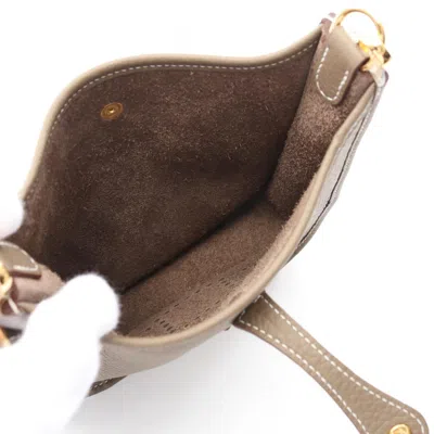 Pre-owned Hermes Evelyne Brown Taurillon Clemence Leather Shoulder Bag ()