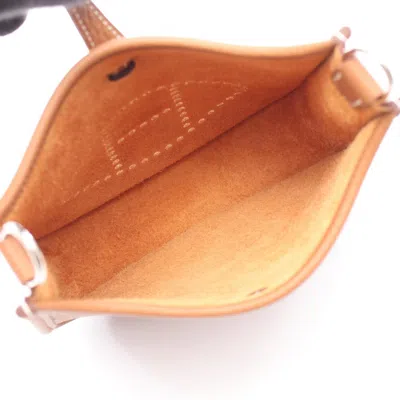 Pre-owned Hermes Evelyne Gold Brown Taurillon Clemence Leather Shoulder Bag ()