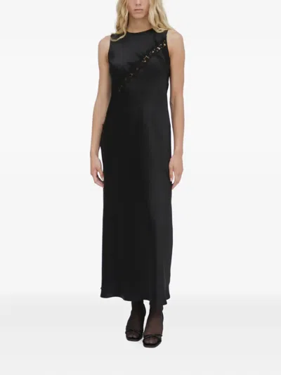 Rosetta Getty Lace-panel Dress In Black