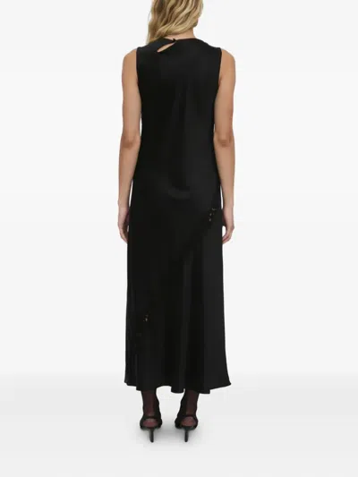 Rosetta Getty Lace-panel Dress In Black