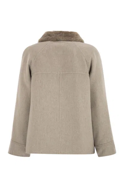 Brunello Cucinelli Sheepskin Insert Jacket In Multi