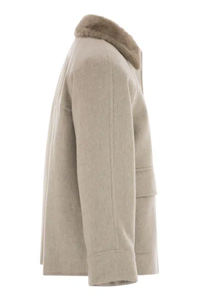Brunello Cucinelli Sheepskin Insert Jacket In Multi