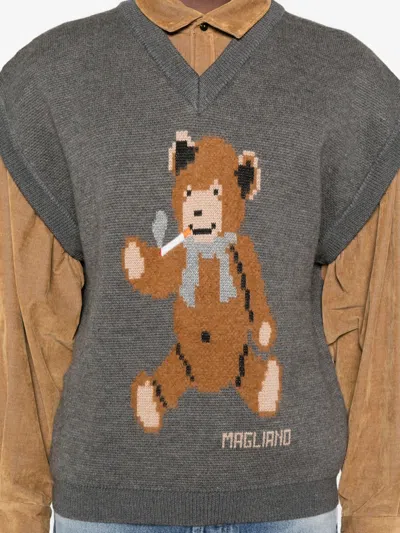 Magliano Wool Vest With Print In Gray