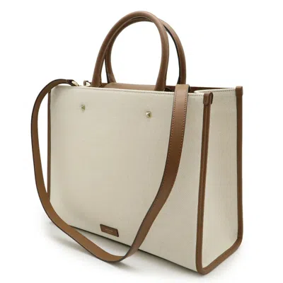 Pre-owned Jimmy Choo Brown Canvas Leather Shoulder Bag Tote Bag ()