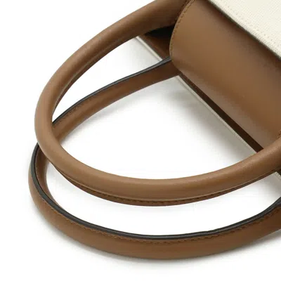 Pre-owned Jimmy Choo Brown Canvas Leather Shoulder Bag Tote Bag ()
