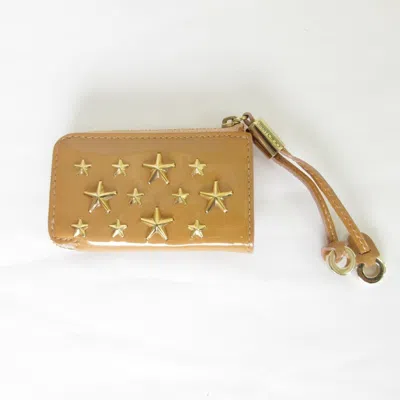 Pre-owned Jimmy Choo Gold Beige Coin Purse/coin Case ()