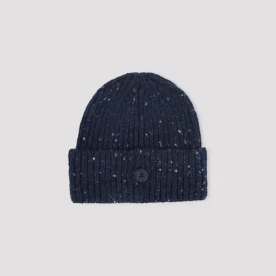 Carhartt Wip Speckled Jupiter Blue Wool Anglistic Beanie In Brown