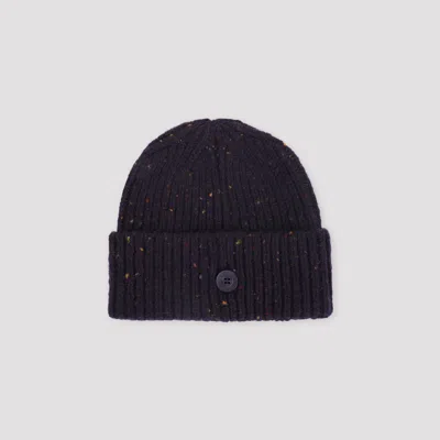 Carhartt Wip Speckled Lokers Black Wool Anglistic Beanie In Brown