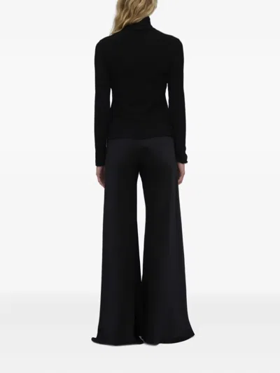 Rosetta Getty Mixed-media Turtleneck Top In Black