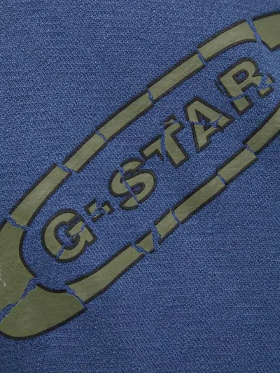 G-star Raw Logo Crew-neck Sweatshirt In Blue