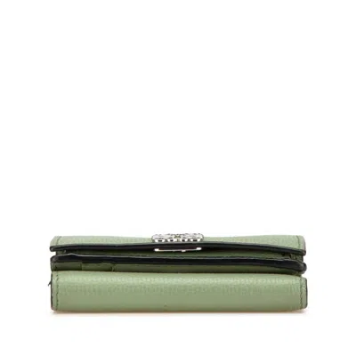Pre-owned Loewe Green Leather Wallet (tri-fold) ()