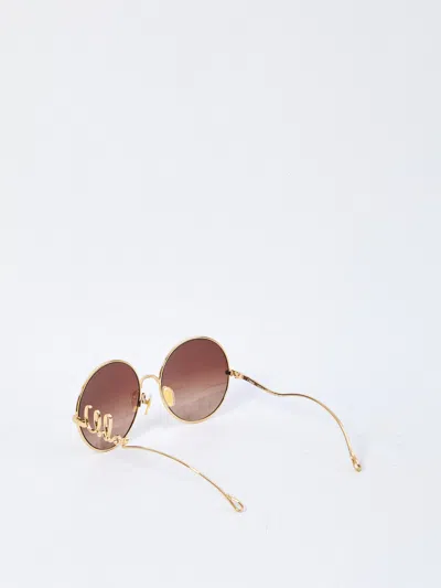 Chloé Iconic Round-frame Metal Sunglasses In Gold