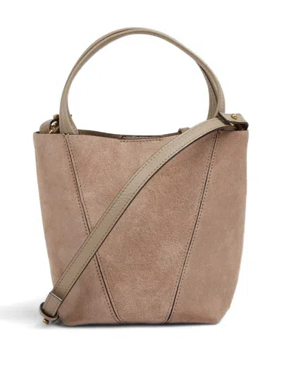 Chloé Small Suede Tote Bag With Gold-tone Hardware In Brown