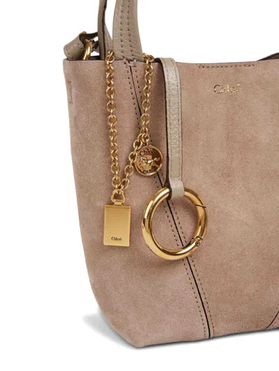 Chloé Small Suede Tote Bag With Gold-tone Hardware In Brown