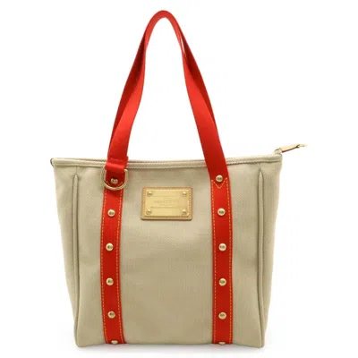 Pre-owned Louis Vuitton Antheia Beige Red Color Canvas Shoulder Bag Tote Bag ()