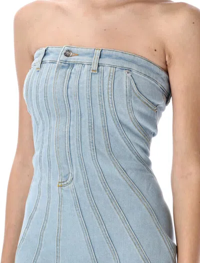 Mugler Mini Dress In Blue