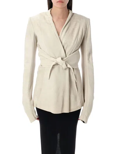 Rick Owens Structured Leather Jacket In Brown