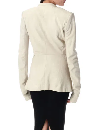 Rick Owens Structured Leather Jacket In Brown