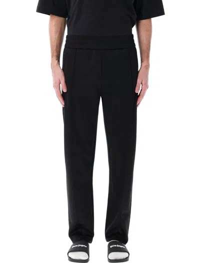 Palm Angels Back Curved Logo Track Pants In Black