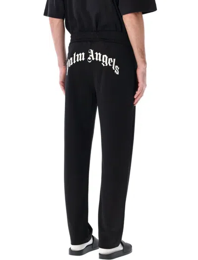 Palm Angels Back Curved Logo Track Pants In Black