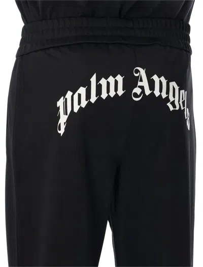 Palm Angels Back Curved Logo Track Pants In Black
