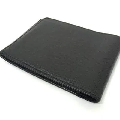 Pre-owned Louis Vuitton Ardoise Black Taiga Leather Wallet (bi-fold) () In Multi