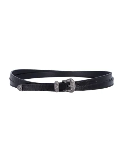 Golden Goose New Tex Leather Belt In Black
