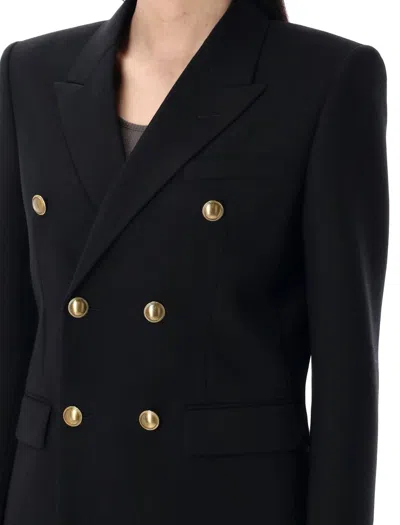 Saint Laurent Wool Gabardine Jacket In Black