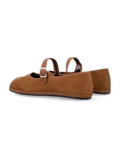 Drogheria Crivellini Papusse Soft Mary Jane Suede Effect In Brown