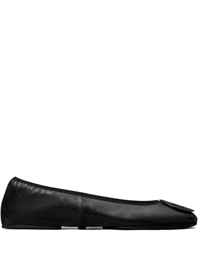Tory Burch Leather Reva Travel Ballet Flats In Multi