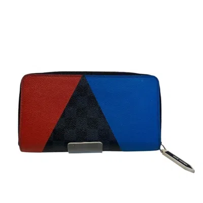 Pre-owned Louis Vuitton Black Blue Red Color White Coin Purse/coin Case ()