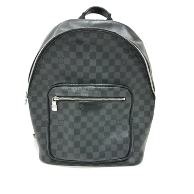 Pre-owned Louis Vuitton Black Damier Graphite Backpack ()