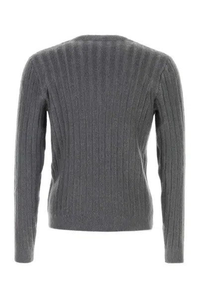 Fendi Dark Grey Stretch Mohair Blend Sweater In Gray