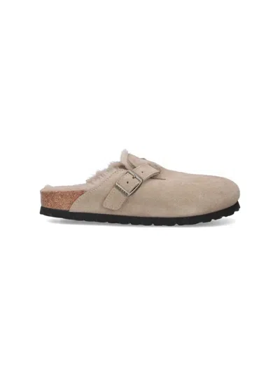 Birkenstock Boston Shearling Taupe Clog In Neutral