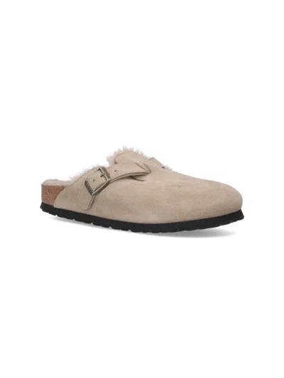 Birkenstock Boston Shearling Taupe Clog In Neutral