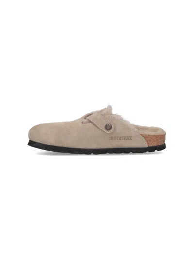 Birkenstock Boston Shearling Taupe Clog In Neutral