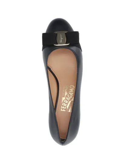 Ferragamo High Heel Pumps With Pointed Toe In Black