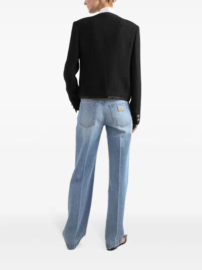Dolce & Gabbana Tweed Single-breasted Jacket In Black