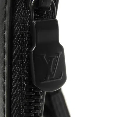 Pre-owned Louis Vuitton Black Noir Monogram Shadow Leather Clutch Bag Pochette ()