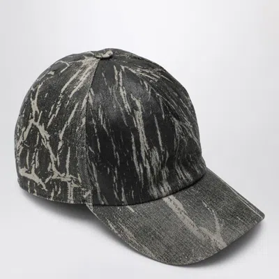 Drkshdw Denim Effect Fabric Baseball Cap Men In Gray