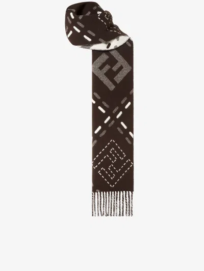 Fendi Chocolate Brown Wool Scarf Women