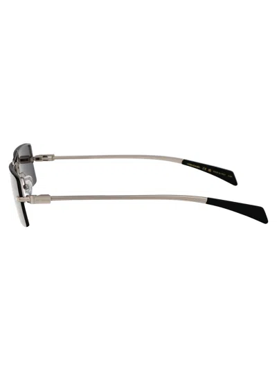 Ferragamo Silver Metal Sunglasses In Black