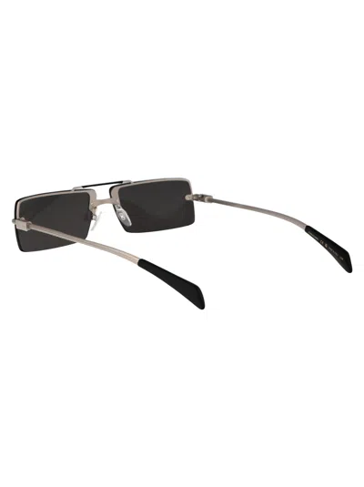 Ferragamo Silver Metal Sunglasses In Black