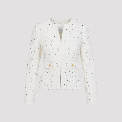 Giambattista Valli Textured Fabric Jacket Featuring Button Detail In White