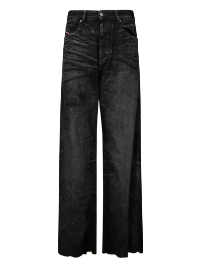 Diesel Jeans Dalla Gamba Ampia In Denim Nero  Donna In Black